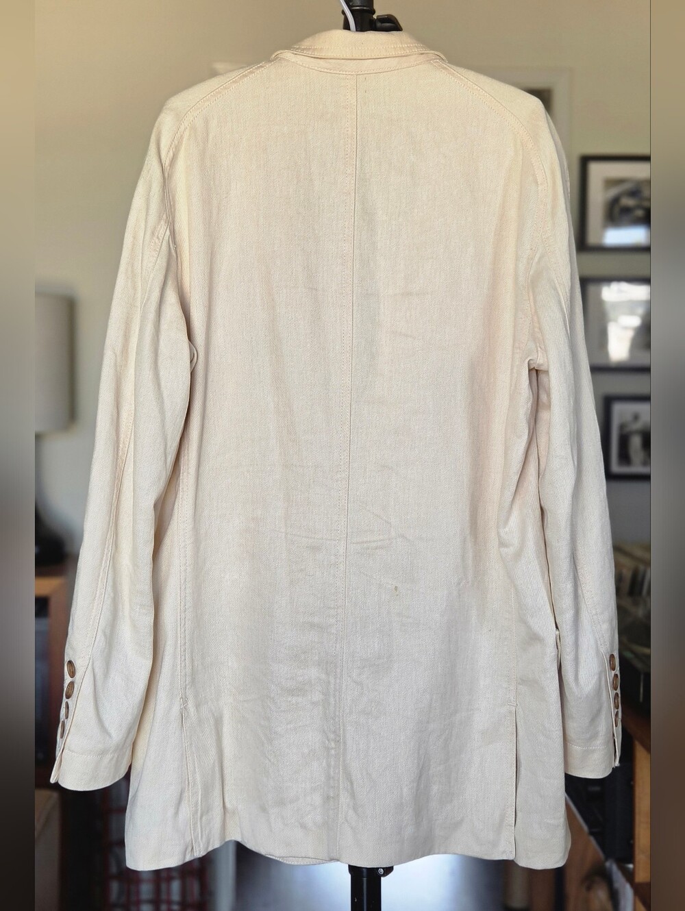 Faconnable Cream Safari Jacket - Preppy Nautical Utility Field Jacket - Picture 4 of 7